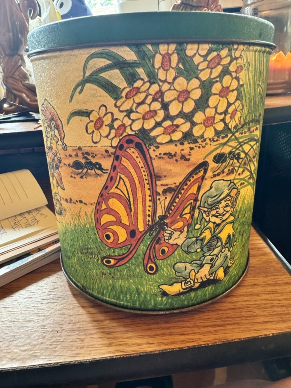 Charles Chips Gnome Revolving Tin Music Box.